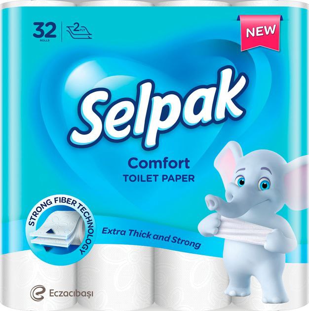 Папiр туалетний SELPAK Comfort целюлозний 2-х шаров. 32 шт.(3шт/ящ)